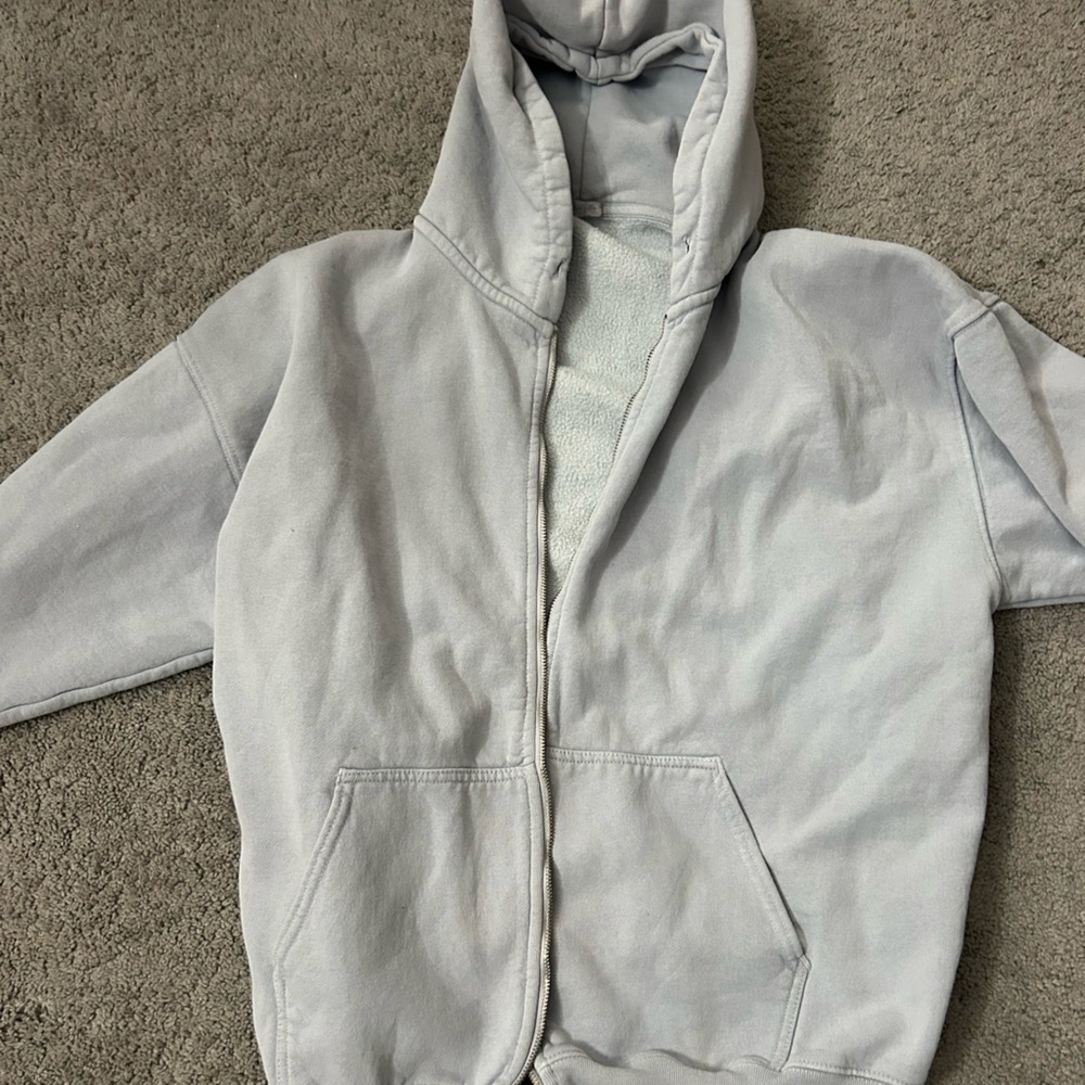 Brandy melville light blue classic zip up